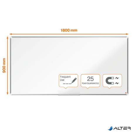 Fehértábla, zománcozott, mágneses, 180x90 cm, alumínium keret, Ecolabel, NOBO 'Premium Plus'