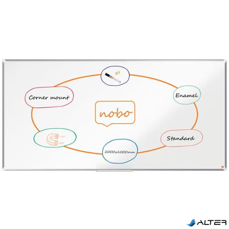 Fehértábla, zománcozott, mágneses, 200x100 cm, alumínium keret, Ecolabel, NOBO 'Premium Plus'