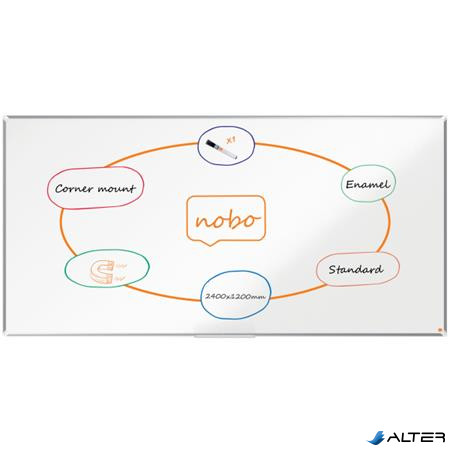 Fehértábla, zománcozott, mágneses, 240x120 cm, alumínium keret, Ecolabel, NOBO 'Premium Plus'