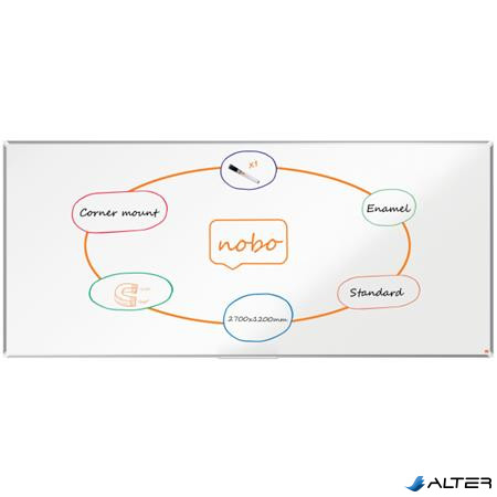 Fehértábla, zománcozott, mágneses, 270x120 cm, alumínium keret, Ecolabel, NOBO 'Premium Plus'