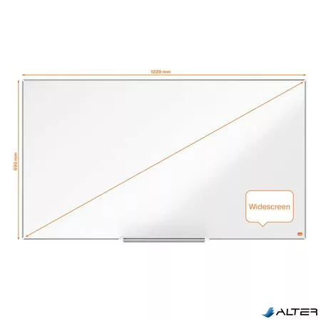 Fehértábla, zománcozott, mágneses, széles képarány, 55"/122x69 cm, alumínium keret, NOBO "Impression Pro"