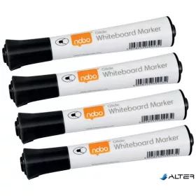   Táblamarker, kúpos hegyű, 2 mm, 10 db, NOBO "Glide", fekete
