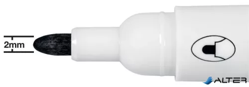 Táblamarker, kúpos hegyű, 2 mm, 10 db, NOBO "Glide", fekete