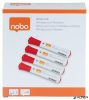 Táblamarker, kúpos hegyű, 2 mm, 10 db, NOBO "Glide", piros