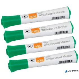   Táblamarker, kúpos hegyű, 2 mm, 10 db, NOBO "Glide", zöld