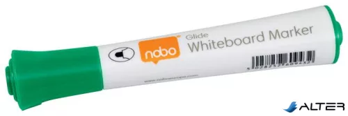 Táblamarker, kúpos hegyű, 2 mm, 10 db, NOBO "Glide", zöld