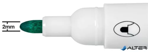 Táblamarker, kúpos hegyű, 2 mm, 10 db, NOBO "Glide", zöld