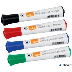   Táblamarker, kúpos hegyű, 2 mm, 10 db, NOBO "Glide", vegyes