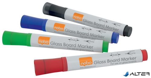 Üvegtábla marker, NOBO, 4 különböző szín
