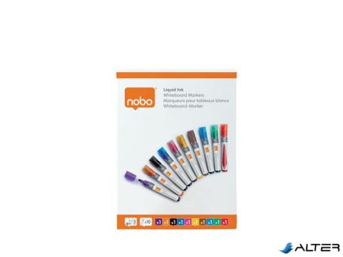 Táblamarker, folyékonytintás, kúpos, 1-3 mm, NOBO, vegyes színek