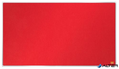 Textiltábla, széles képarány, 40"/89x50cm, alumínium keret, NOBO "Impression Pro", piros