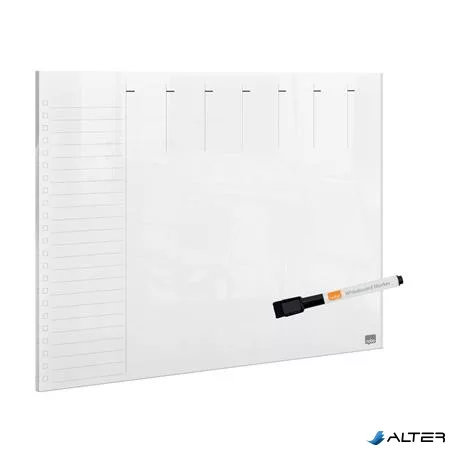 Tervezőtábla, akril, heti, fali/asztali, A4, NOBO "Home"
