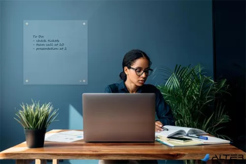 Emlékeztetőtábla, akril, fali, 30x30 cm, NOBO "Home", átlátszó