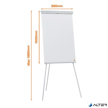 Flipchart tábla, mágneses felület, 67,5x100 cm, NOBO "Essentials", fehér
