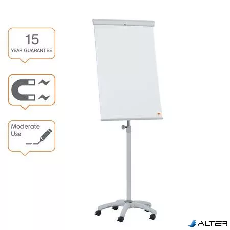 Flipchart tábla, mobil, mágneses felület, 68x100,5 cm, NOBO "Essentials", fehér