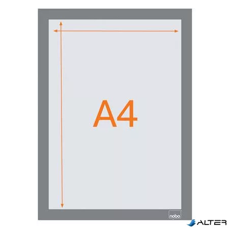 Posztertábla, fali, A4 méret, műanyag keret, 2 db, NOBO, ezüst