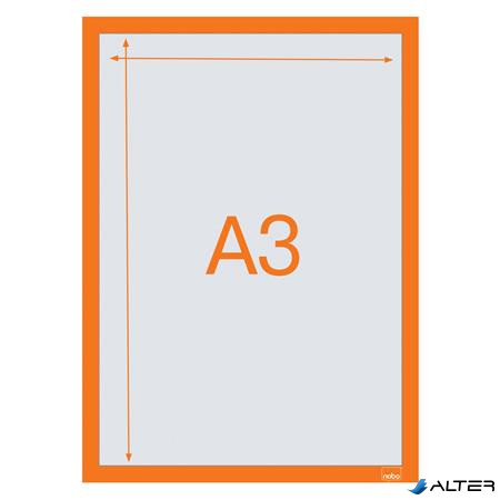 Posztertábla, fali, A3 méret, műanyag keret, 2 db, NOBO, narancs