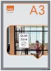 Posztertábla, fali, A3 méret, műanyag keret, 2 db, NOBO, ezüst