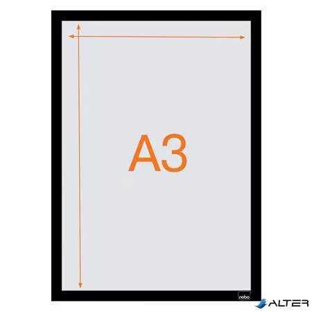 Posztertábla, fali, A3 méret, műanyag keret, 2 db, NOBO, fekete