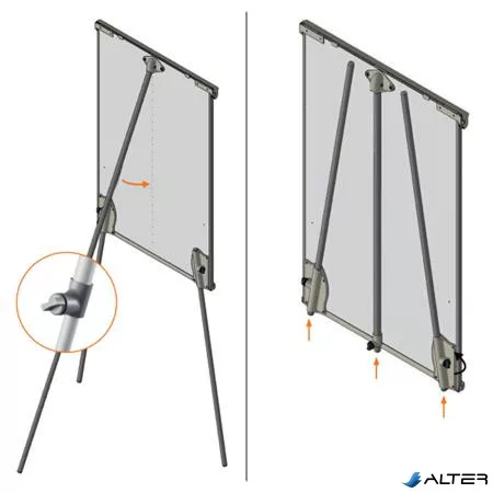 Flipchart tábla, mágneses felület, 70x100 cm, NOBO "Premium Plus", fehér