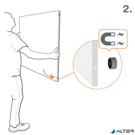 Fehértábla, mágneses, 90x60 cm, keret nélkül, NOBO 'Infinity'
