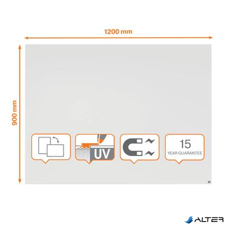 Fehértábla, mágneses, 120x90 cm, keret nélkül, NOBO 'Infinity'