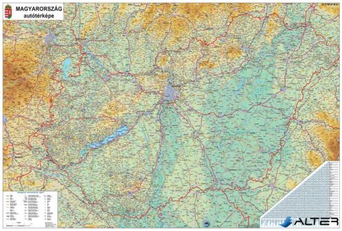 Könyökalátét, kétoldalas, STIEFEL "Magyarország Közigazg./ Mo. autótérkép"