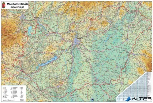 Könyökalátét, kétoldalas, STIEFEL 'Magyarország Közigazg./ Mo. autótérkép'