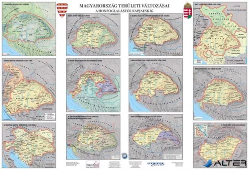 Könyökalátét, kétoldalas, STIEFEL 'Magyar történelmi áttekintés/Területi változások'