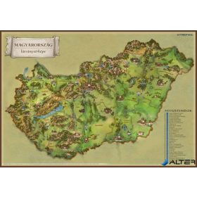   Könyökalátét, kétoldalas, STIEFEL "Magyarország látványtérkép/Balaton és környéke"