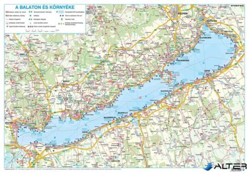 Könyökalátét, kétoldalas, STIEFEL "Magyarország látványtérkép/Balaton és környéke"
