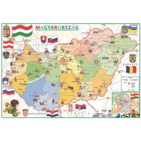   Könyökalátét, kétoldalas, A3, STIEFEL "Gyerek Mo. közigazgatása /Mo. domborzata"