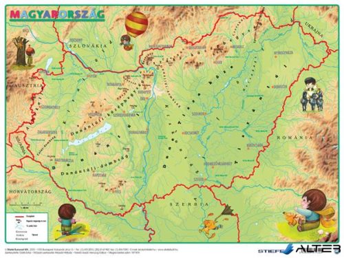 Könyökalátét, kétoldalas, A3, STIEFEL "Gyerek Mo. közigazgatása /Mo. domborzata"