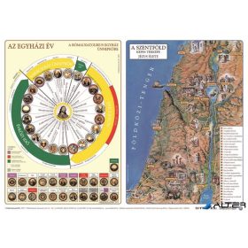   Könyökalátét, kétoldalas, A3, STIEFEL "Katolikus egyházi év és Újszövetség térképe / Ószövetség"
