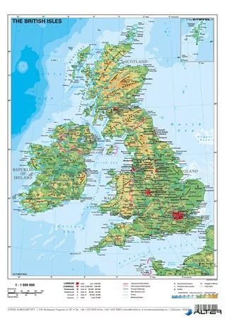 Könyökalátét, kétoldalas, A3, STIEFEL 'The English Alphabet/Great-Britain'