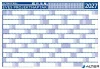 Éves tervező és projekt naptár, kétoldalas, fémléces, kék színű filctollal, 70x100 cm, 2027 évi, STIEFEL