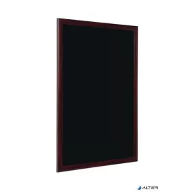   Krétás információs tábla, fekete felület, 60x90 cm, cseresznyefa színű keret