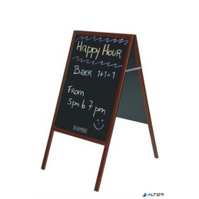   Megállító tábla, krétás, 60x120 cm, cseresznyefa színű keret