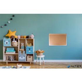   Parafatábla, kétoldalas (parafa/parafa), 40x60 cm, fa keret, VICTORIA VISUAL