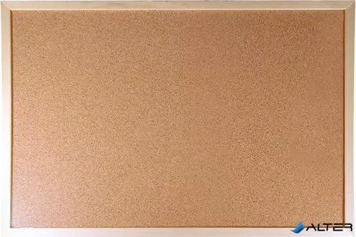Parafatábla, kétoldalas (parafa/parafa), 60x90 cm, fa keret, VICTORIA VISUAL