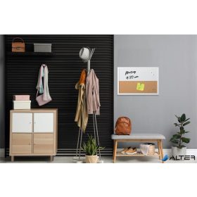 Kombi tábla, mágneses, parafa,  60x40 cm,  fehér keret, VICTORIA, "Elements"