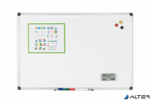 Fehértábla, mágneses, 150x120 cm, alumínium keret, VICTORIA VISUAL