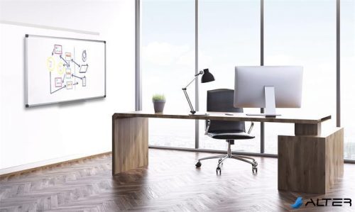 Fehértábla, mágneses, zománcozott, 100x200 cm, alumínium keret, VICTORIA VISUAL