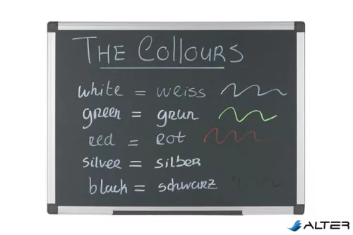 Krétás tábla, zöld felület, nem mágneses, 120x240 cm, alumínium keret